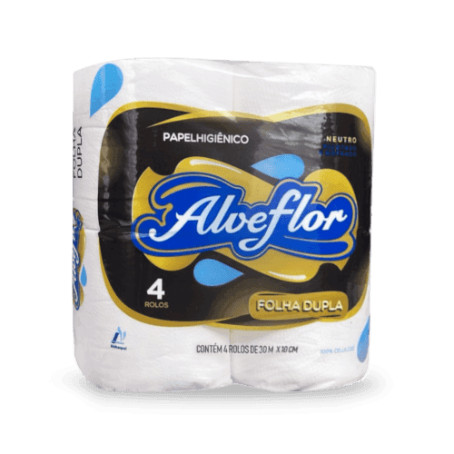 Papel Higiênico Alveflor Folha Dupla 4 rolos